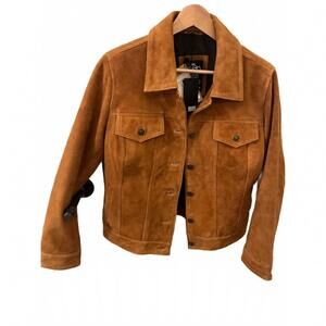 NEW DECRUM women's fernando trucker suede jacket in light brown